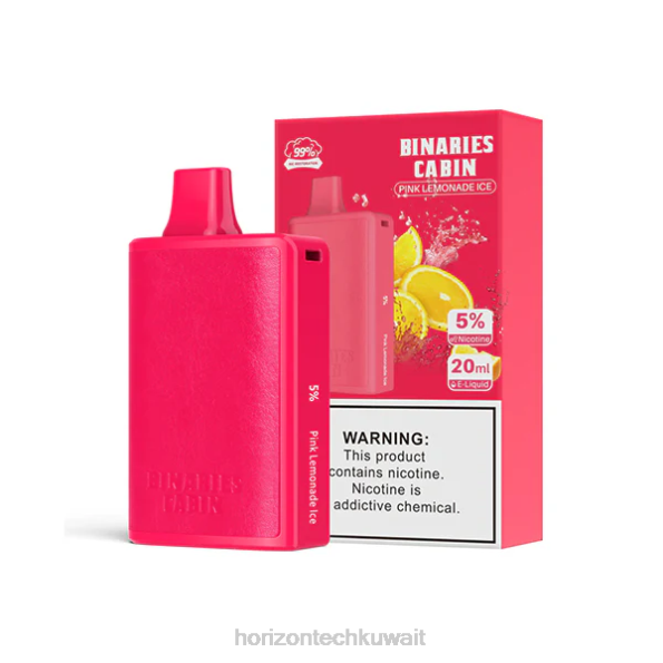 HorizonTech Binaries Cabin يمكن التخلص منها 20 مل - Horizon Tech Vape 2R8L67 عصير الليمون الوردي الجليد