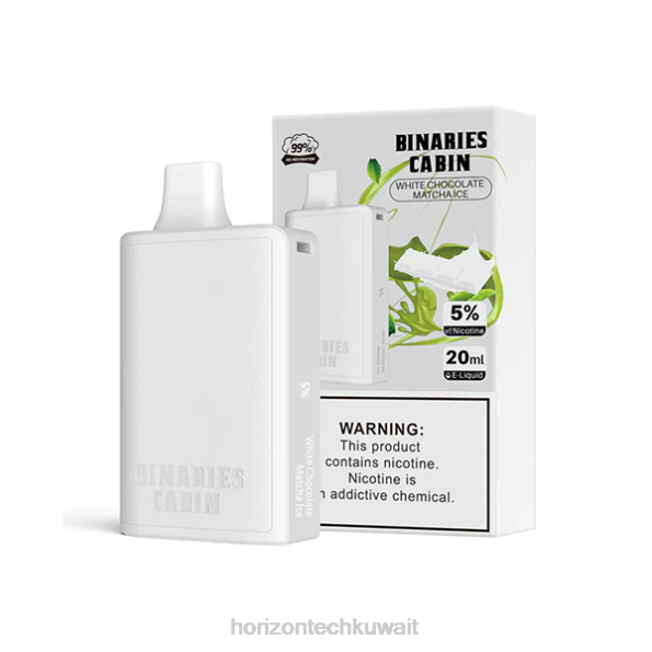 HorizonTech Binaries Cabin يمكن التخلص منها 20 مل - Horizontech Kuwait City 2R8L72 شوكولاتة بيضاء ماتشا آيس
