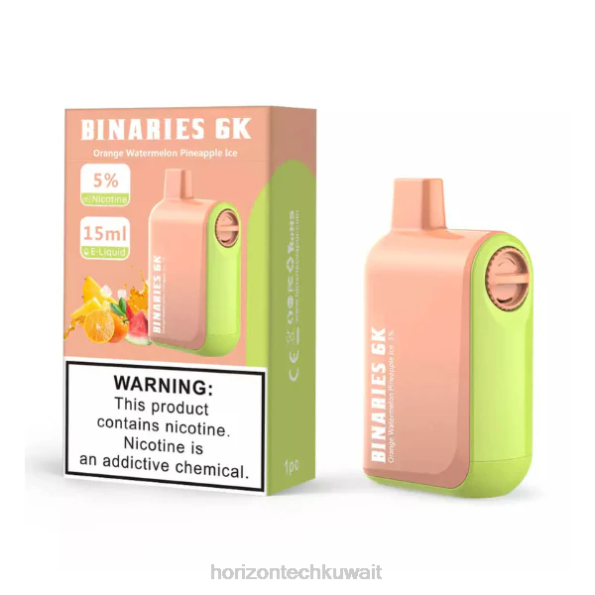 HorizonTech Binaries Cabin يمكن التخلص منها 15 مل - Horizon Tech Coils 2R8L50 برتقال، بطيخ، أناناس، ثلج