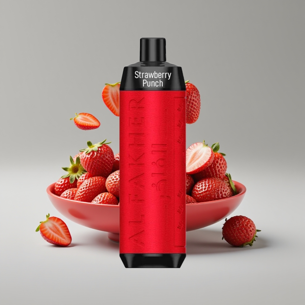 Al Fakher Crown Bar 8000 Crystal سيجارة إلكترونية للاستخدام مرة واحدة - Strawberry Punch - 18ml - 8000 Puffs - 5mg Nicotine