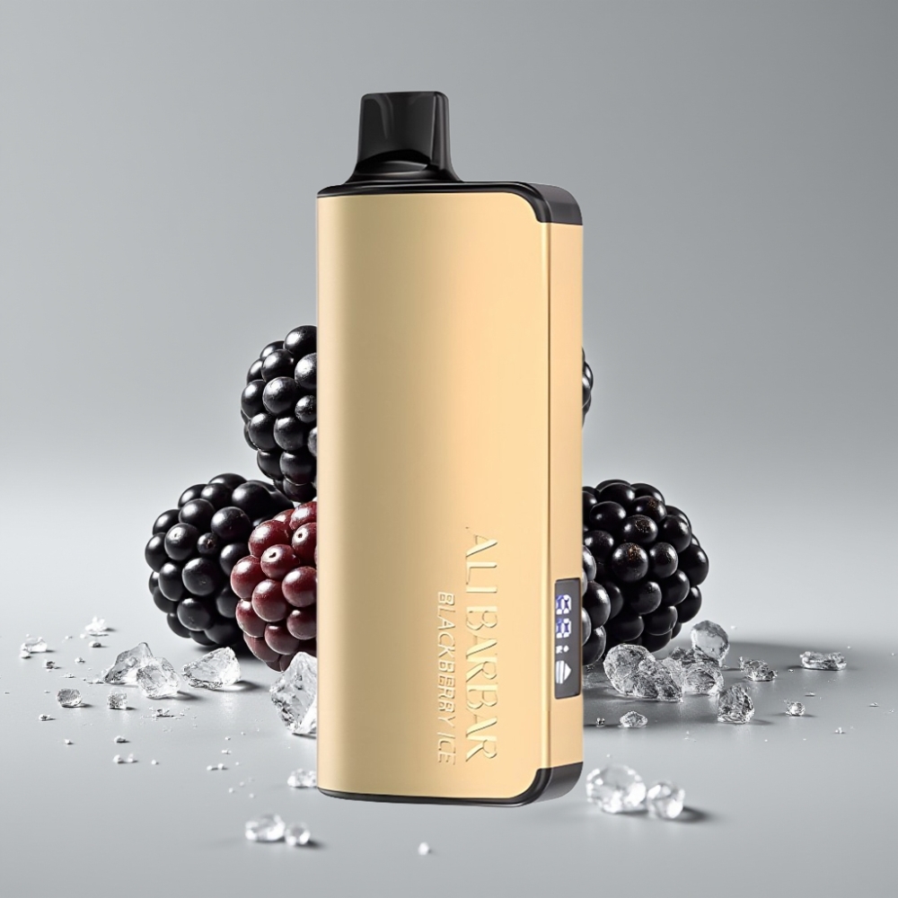Alibarbar Ingot 9000 Puffs سيجارة إلكترونية للاستخدام مرة واحدة Blackberry Ice – 22ml E-liquid, 2350mAh Battery, LED Display