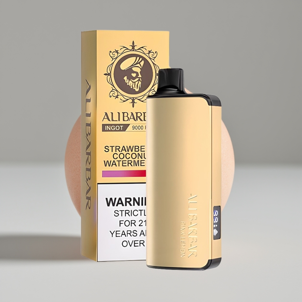 Alibarbar Ingot 9000 Puffs سيجارة إلكترونية للاستخدام مرة واحدة Pink Lemon - 22ml E-liquid, 2350mAh Battery, LED Display