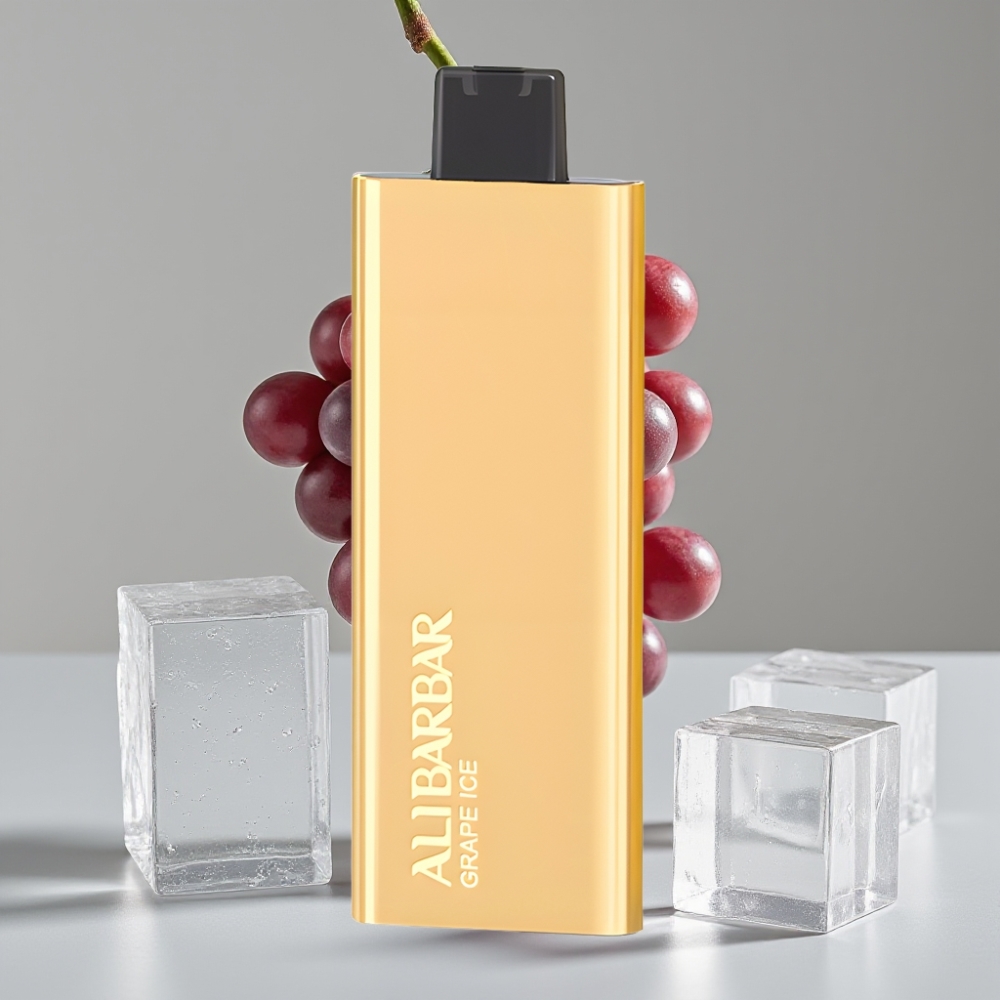 Alibarbar Pandora 7000 Puffs سيجارة إلكترونية للاستخدام مرة واحدة عنب مثلج - 17 مل - 7000 نفخة