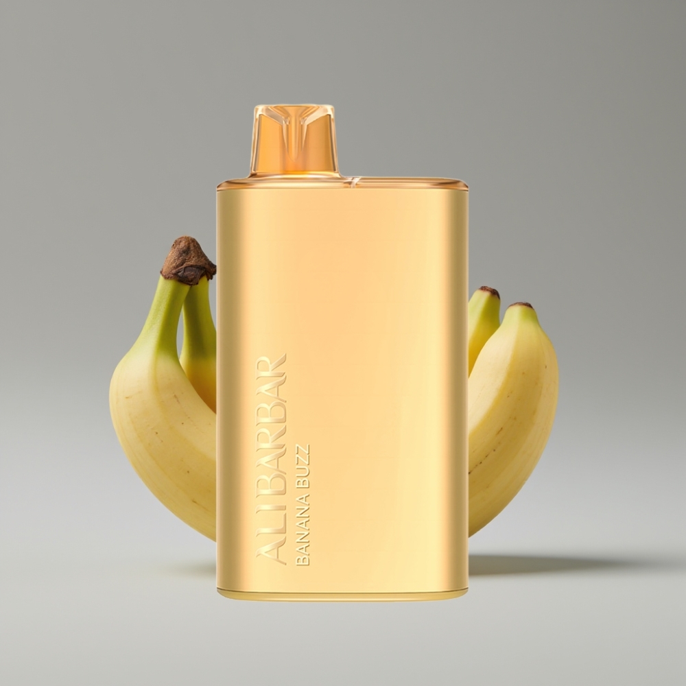 Alibarbar Rich 8000 Puffs سيجارة إلكترونية للاستخدام مرة واحدة Banana Buzz - 20ml - 8000 نفخة - بطارية 2000 مللي أمبير