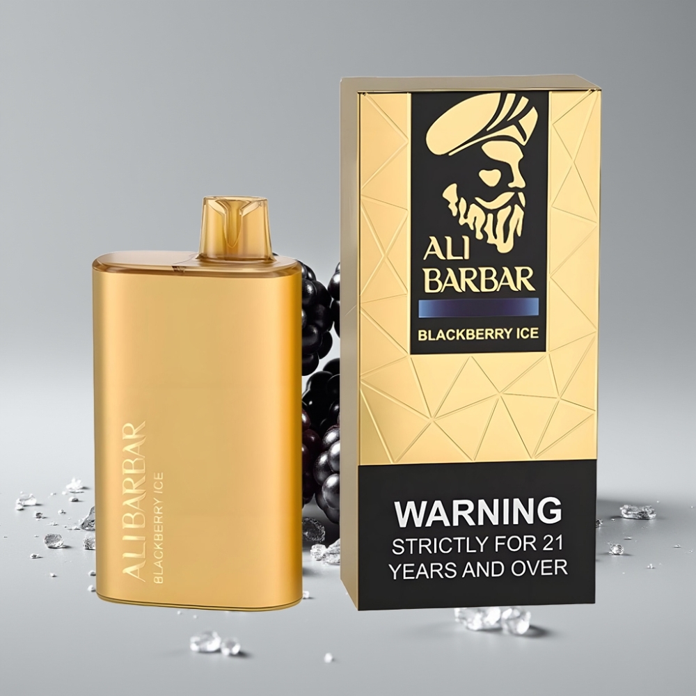 Alibarbar Rich 8000 Puffs سيجارة إلكترونية للاستخدام مرة واحدة Blackberry Ice - 20ml E-Liquid, 2000mAh Battery, 8000 Puffs