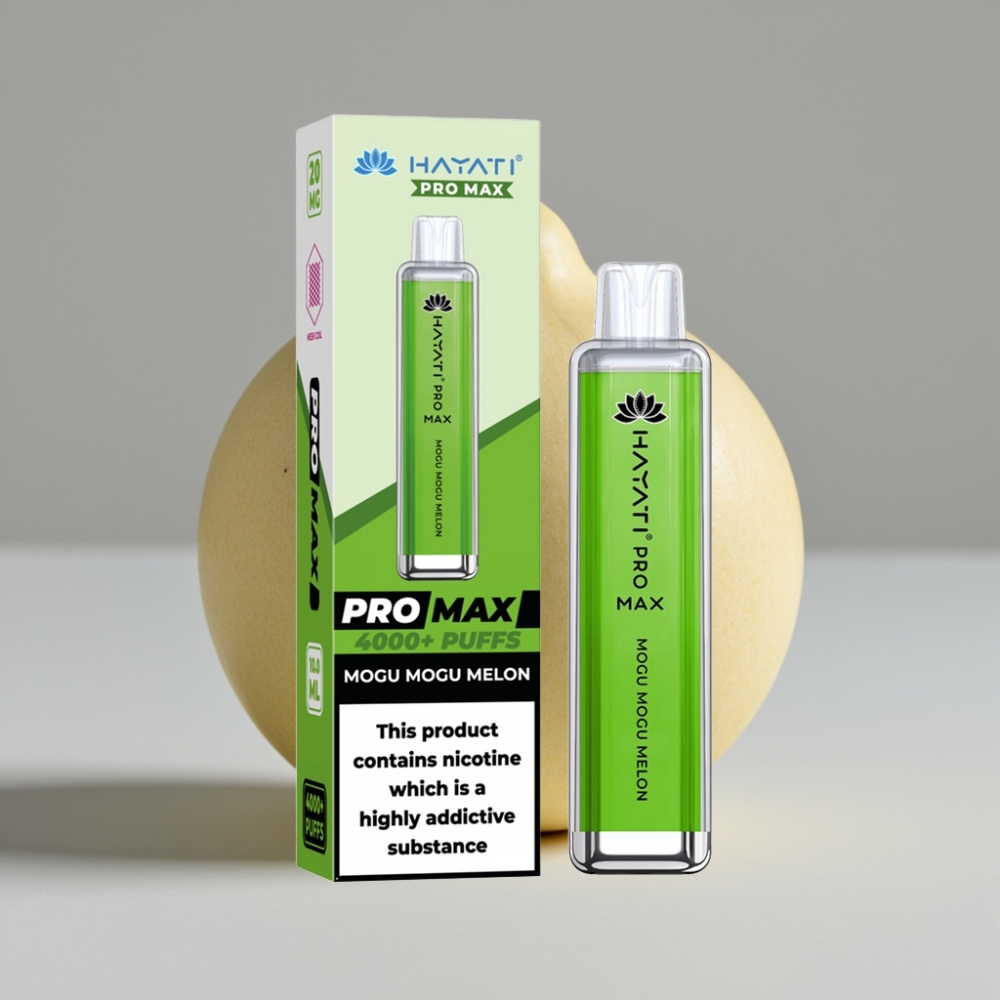 Hayati Pro Max 4000 Puffs سيجارة إلكترونية للاستخدام مرة واحدة بطعم موغو موغو ميلون - 1400mAh، 5% نيكوتين، Dual 1.1 Ohm Mesh Coil