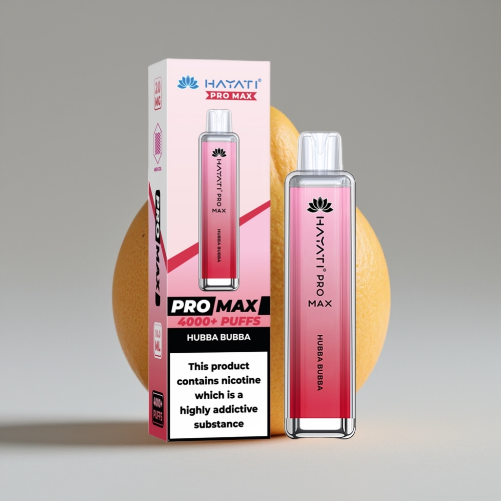 Hayati Pro Max 4000 Puffs سيجارة إلكترونية للاستخدام مرة واحدة Hubba Bubba - 1400mAh Battery, 2ml Tank