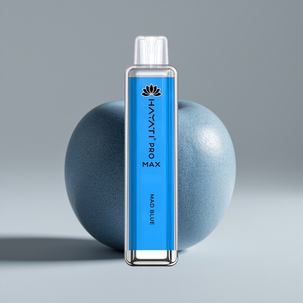 Hayati Pro Max 4000 Puffs سيجارة إلكترونية للاستخدام مرة واحدة Mad Blue - 1400mAh Rechargeable Battery, Dual 1.1 Ohm Mesh Coil