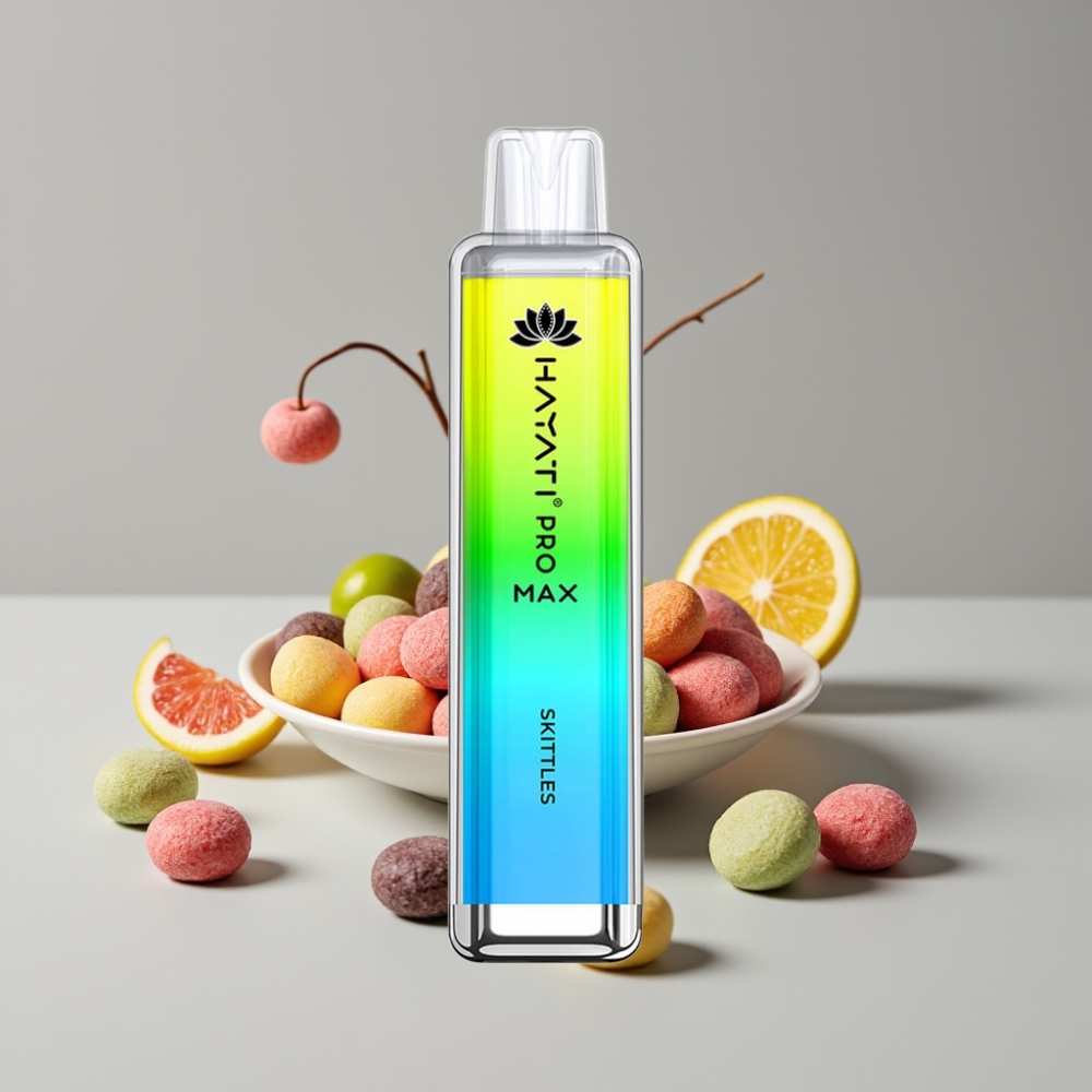 Hayati Pro Max 4000 Puffs سيجارة إلكترونية للاستخدام مرة واحدة Skittles بنكهة سكيتلز - 1400mAh بطارية قابلة للشحن - 2%، 5% نيكوتين