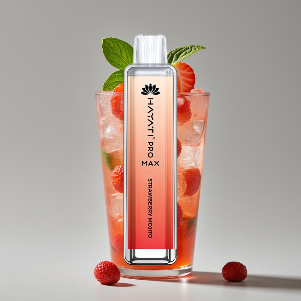 Hayati Pro Max 4000 Puffs سيجارة إلكترونية للاستخدام مرة واحدة Strawberry Mojito - 1400mAh Battery, Dual Mesh Coil