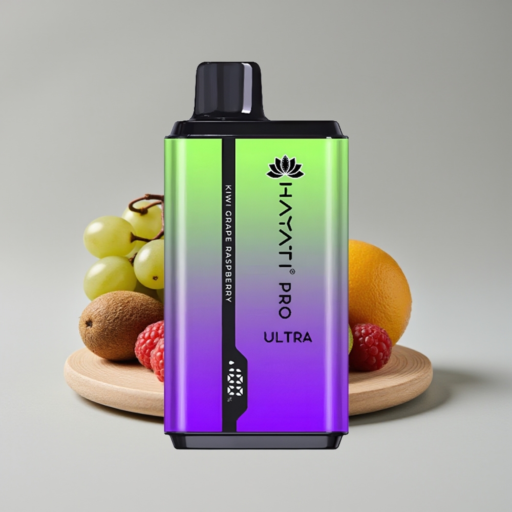 Hayati Pro Ultra 15000 نفحة - 850mAh بطارية - 2×12ml سائل - 2% نيكوتين - نكهة كيوي عنب توت