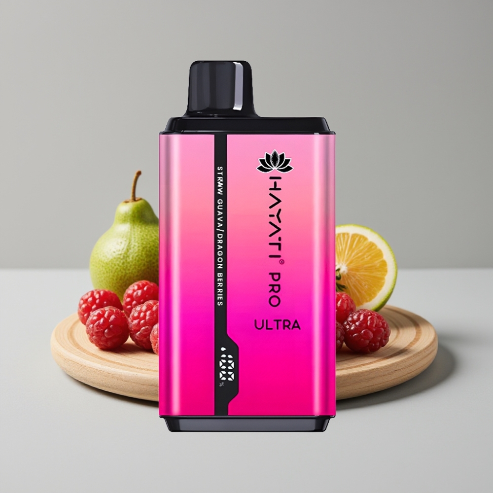 Hayati Pro Ultra 15000 Puffs - فراولة جوافة وتوت تنين - سعة 24مل - بطارية 850مللي أمبير