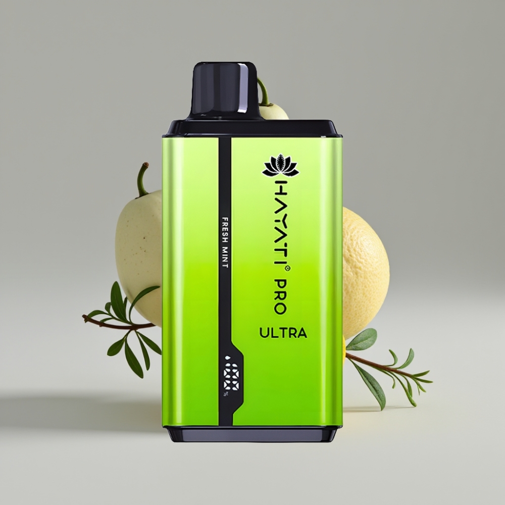 Hayati Pro Ultra 15000 Puffs سيجارة إلكترونية نعناع منعش - سعة 24مل، بطارية 850mAh، نيكوتين 2%