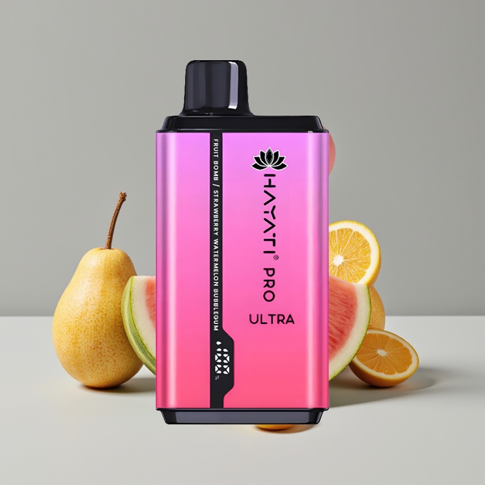 Hayati Pro Ultra 15000 Puffs فاكهة متفجرة فراولة بطيخ علكة - 2×12مل 2% نيكوتين