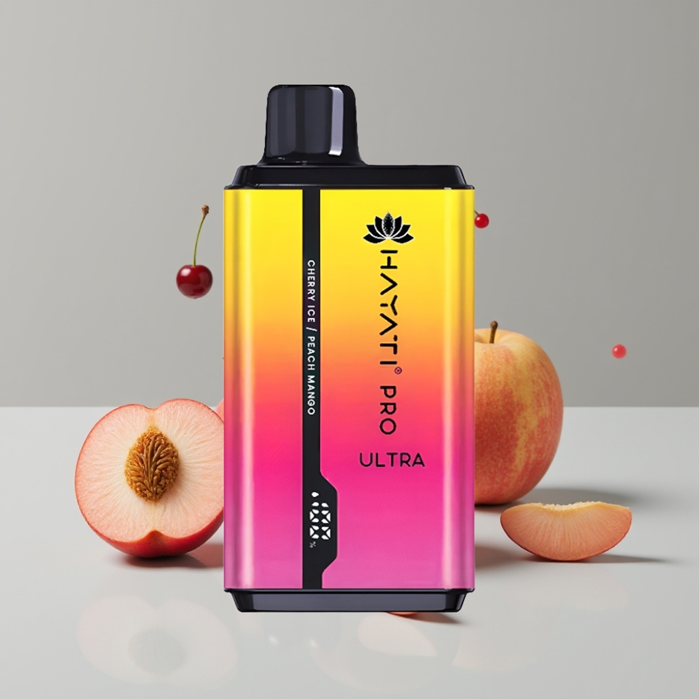 Hayati Pro Ultra 15000 Puffs 2×12ml 2% نكهة الكرز الجليدي والخوخ والمانجو