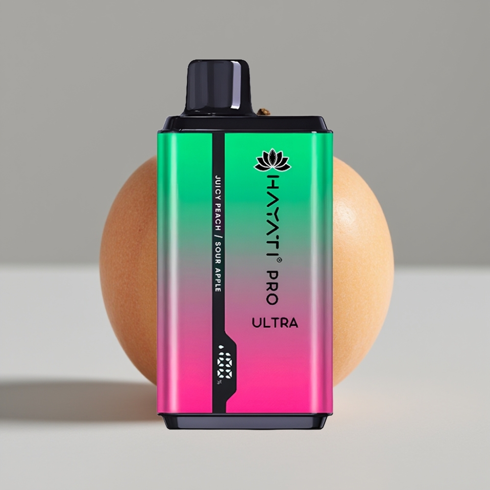 Hayati Pro Ultra 15000 Puffs تفاح حامض خوخ عصيري - 2×12ml سعة سائل - 2% نيكوتين
