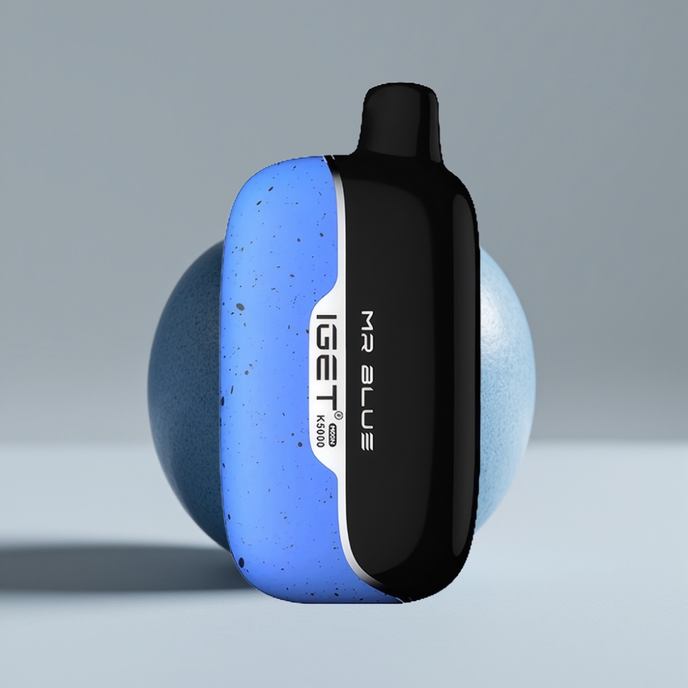 IGET Moon K5000 Puffs سيجارة إلكترونية للاستخدام مرة واحدة - أزرق سيد - 81.5 جرام، 5000 نفخة، ملف شبكي 1.35 أوم