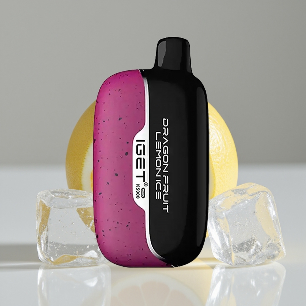 IGET Moon K5000 Puffs سيجارة إلكترونية للاستخدام مرة واحدة - فاكهة التنين ليمون مثلج (81.5g, 5000 نفخة, 1.35 أوم)
