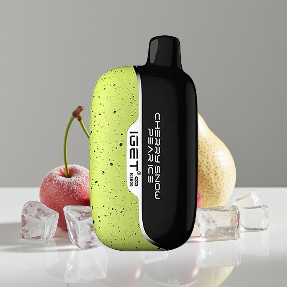 IGET Moon K5000 Puffs سيجارة إلكترونية للاستخدام مرة واحدة - كرز ثلج كمثرى جليد (81.5g, 5000 نفخة, 1.35 أوم)