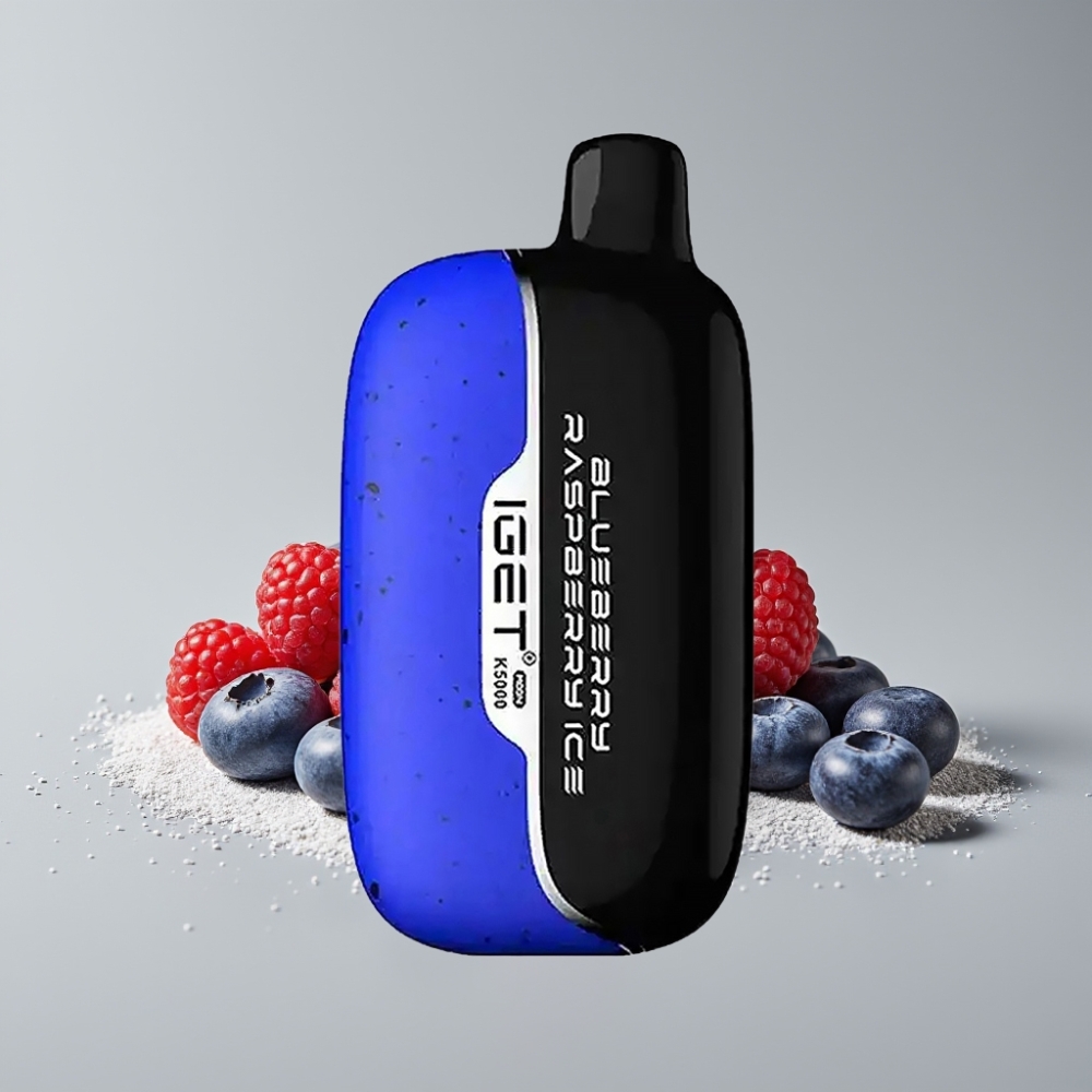 IGET Moon K5000 Puffs سيجارة إلكترونية للاستخدام مرة واحدة - توت أزرق وتوت العُلّيق مثلج (81.5g, 5000 نفخة)