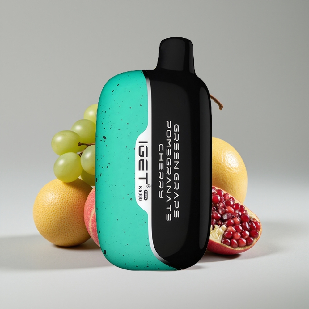 IGET Moon K5000 Puffs سيجارة إلكترونية للاستخدام مرة واحدة عنب أخضر رمان كرز - 81.5g - 5000 نفخة