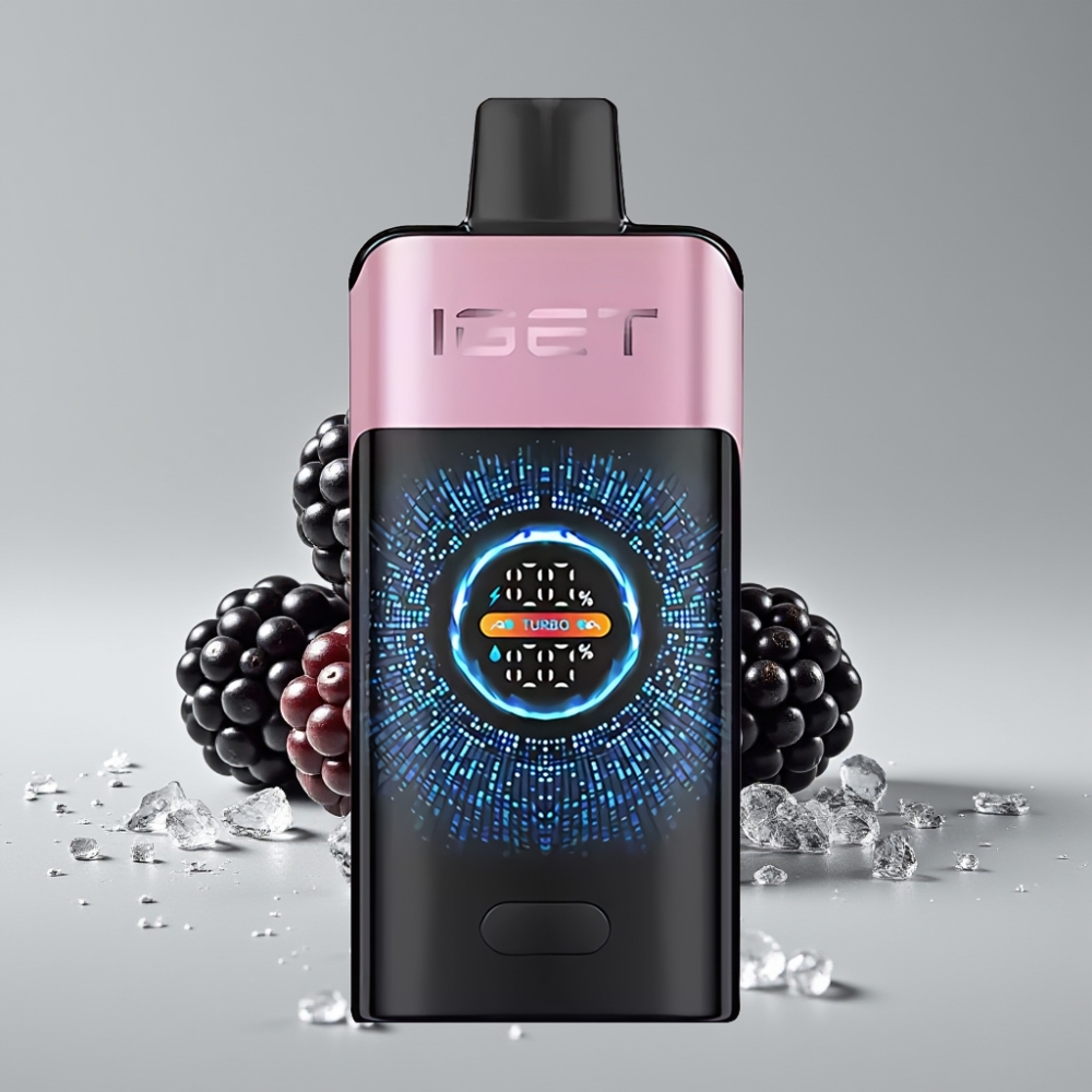 IGET ONE 12000 Puffs سيجارة إلكترونية للاستخدام مرة واحدة Blackberry Ice - 2700mAh Battery - 0.6ohm Dual Mesh Coil - Large Curved Screen
