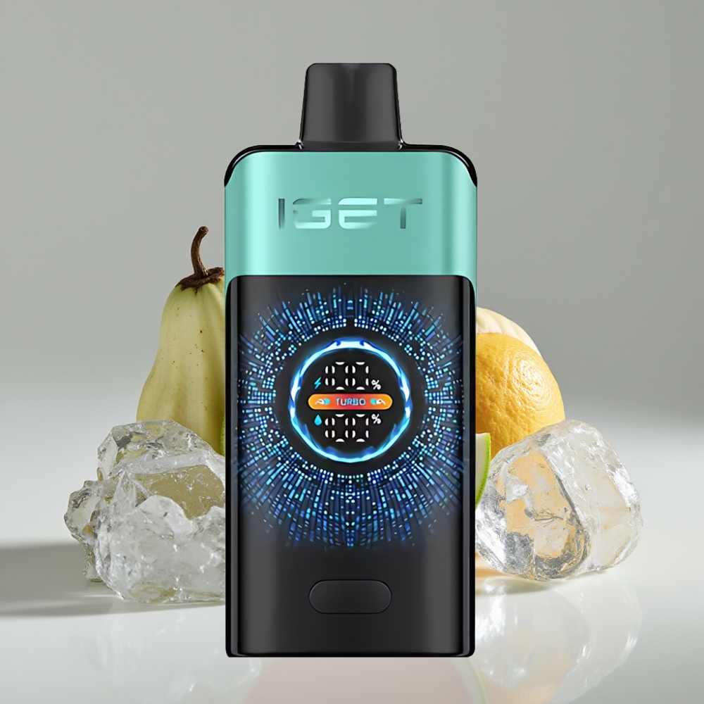 IGET ONE 12000 Puffs سيجارة إلكترونية للاستخدام مرة واحدة - Mountain Spring Mint Ice - 2700mAh - 0.6 Ohm Dual Mesh - Large Curved Screen