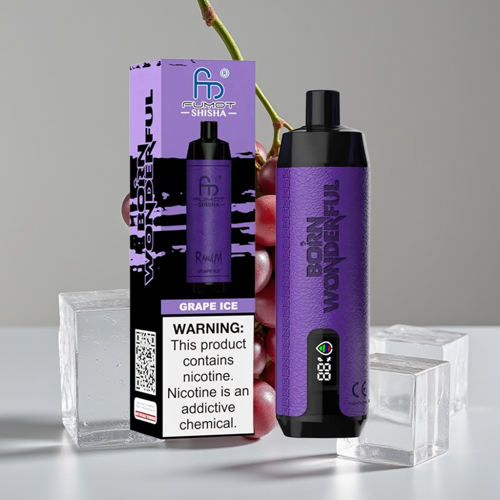 RandM Fumot Shisha 10000 Puff سيجارة إلكترونية للاستخدام مرة واحدة - عنب مثلج - 18مل - 0.5% نيكوتين - Type-C