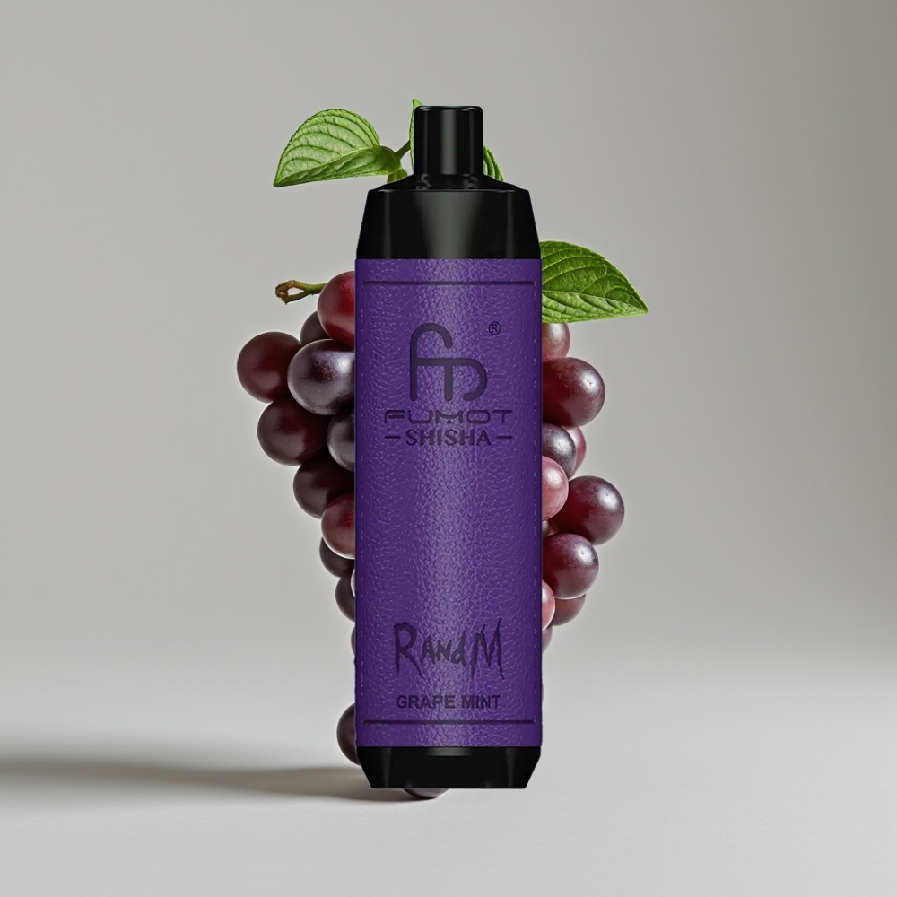 RandM Fumot Shisha 10000 Puff سيجارة إلكترونية للاستخدام مرة واحدة Grape Mint - 18ml - 850mAh - Type-C