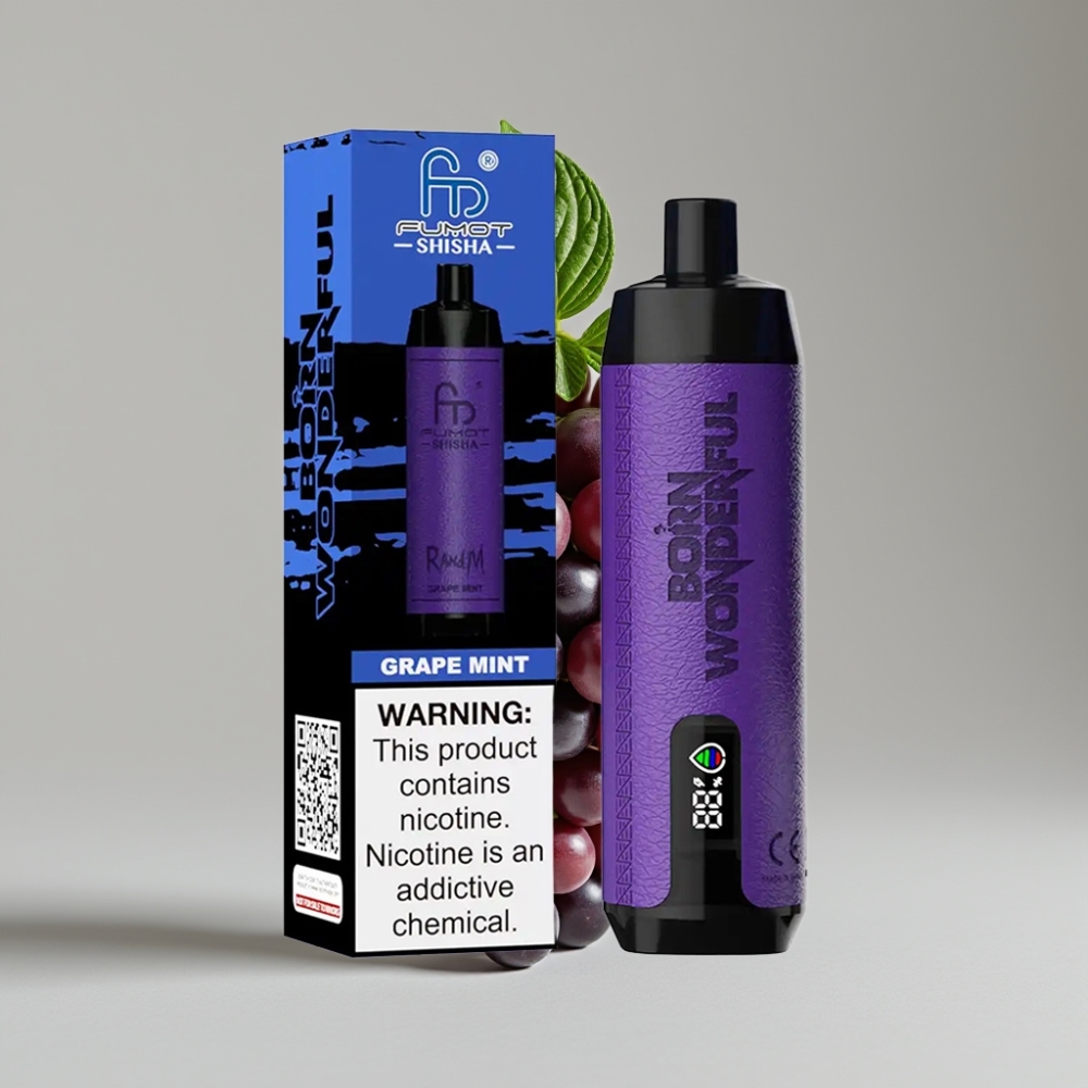 RandM Fumot Shisha 10000 Puff سيجارة إلكترونية للاستخدام مرة واحدة Grape Mint - 18ml - 850mAh - Type-C