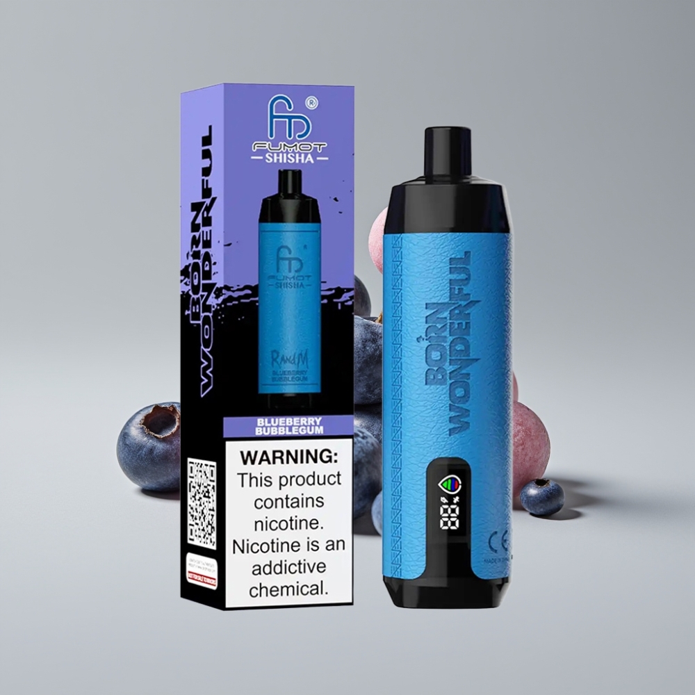 RandM Fumot Shisha 10000 Puffs سيجارة إلكترونية للاستخدام مرة واحدة Blueberry Bubblegum – 18ml، 850mAh، Type-C، 0.5% نيكوتين