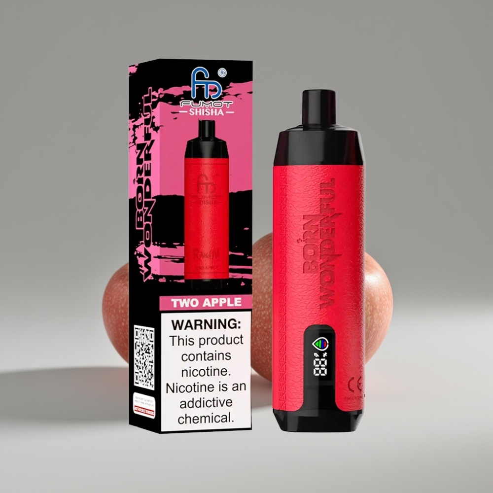 RandM Fumot Shisha 10000 Puffs سيجارة إلكترونية للاستخدام مرة واحدة – تفاحتين (Two Apple) – 18ml – 850mAh – Type-C