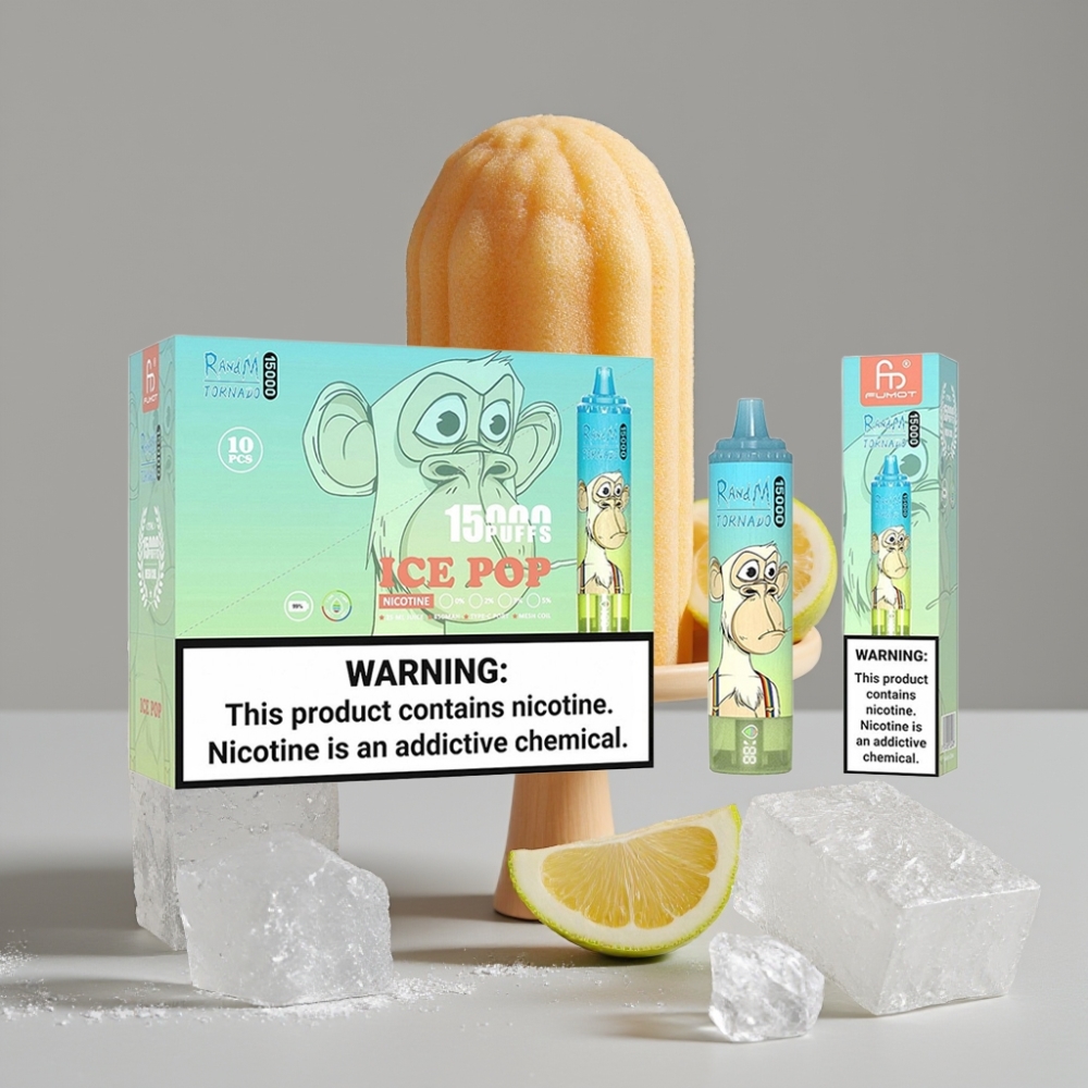 RandM Fumot Tornado 15000 نفحة سيجارة إلكترونية Ice Pop شاشة LCD شحن Type-C