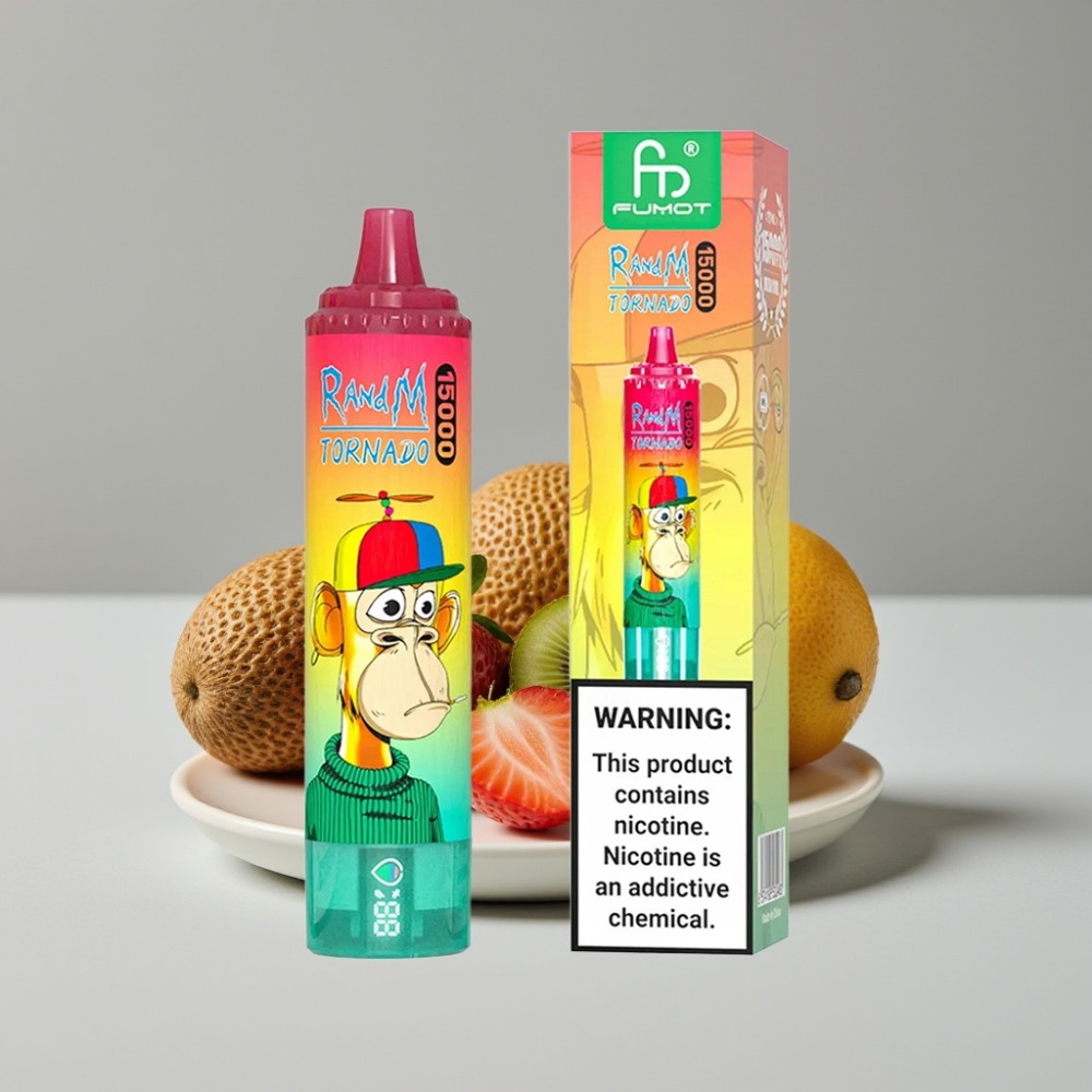 RandM Fumot Tornado 15000 Puffs Strawberry Kiwi USB Type-C LCD 25ml 850mAh