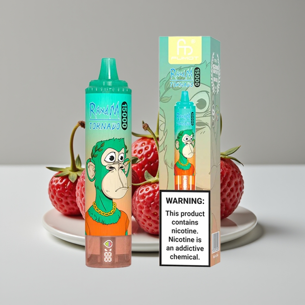 RandM Fumot Tornado 15000 Puffs Triple Berry – 25ml سعة، شاشة LCD، شاحن Type-C