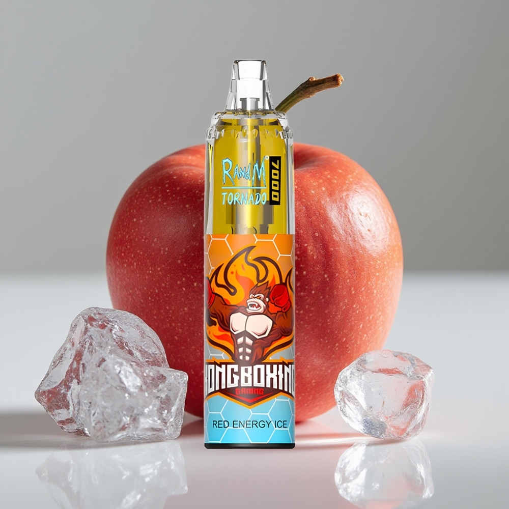 RandM Fumot Tornado 7000 سيجارة إلكترونية للاستخدام مرة واحدة 14ML 850MAH Red Energy Ice Mesh Coil Type-C