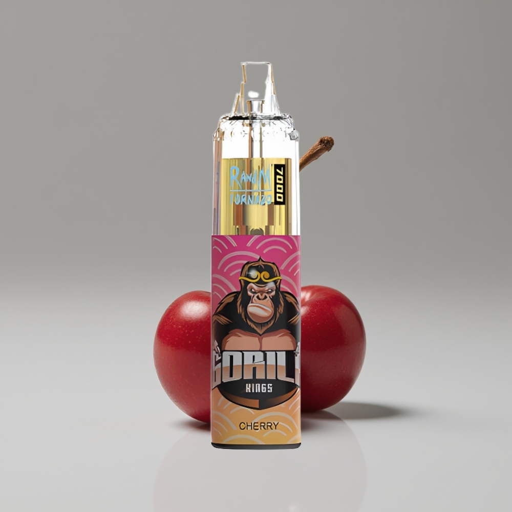 RandM Fumot Tornado 7000 Puffs 14ML 850MAH Mesh Coil Type-C RGB Air-Adjustable سيجارة إلكترونية للاستخدام مرة واحدة كرزي