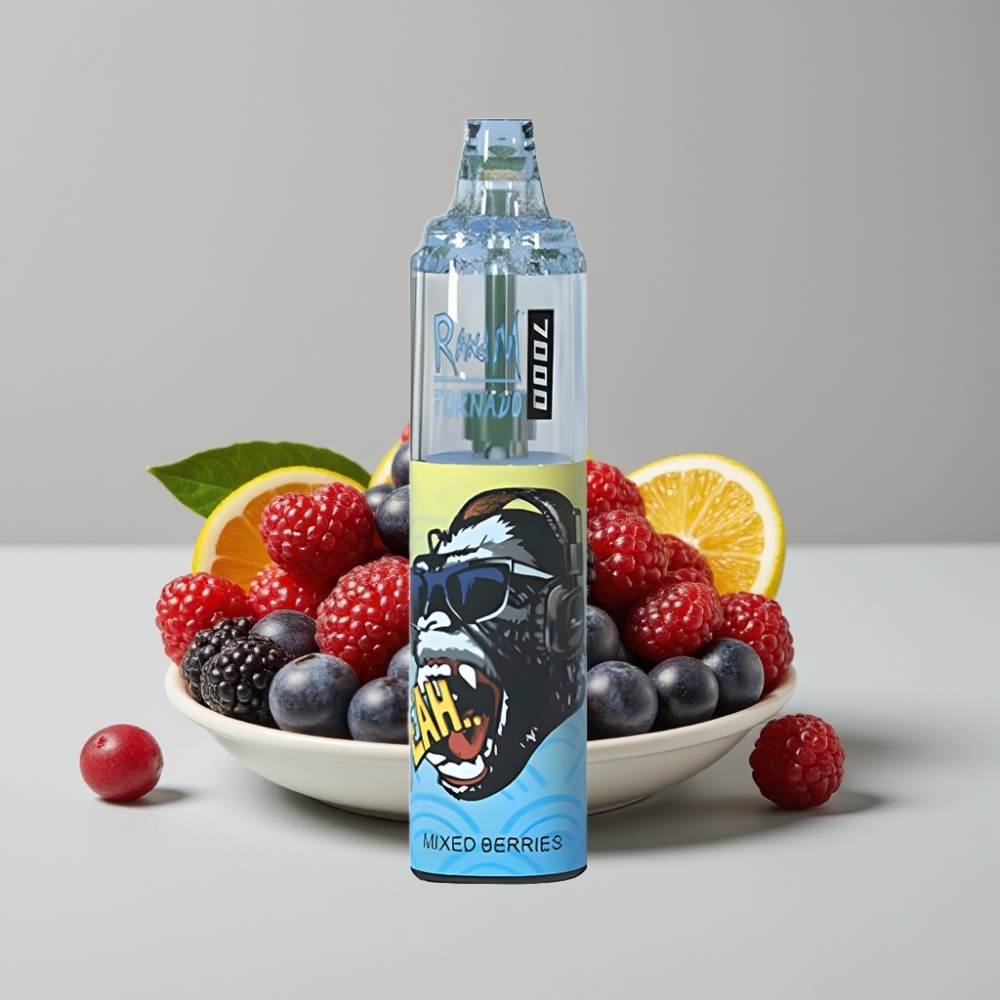 RandM Fumot Tornado 7000 Puffs سيجارة إلكترونية للاستخدام مرة واحدة - 14ML E-liquid - 850MAH - Mixed Berries