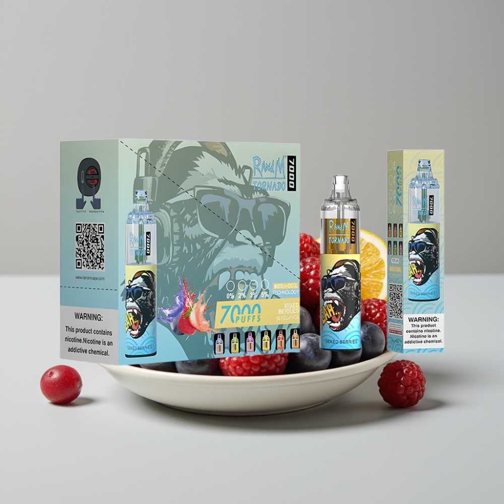 RandM Fumot Tornado 7000 Puffs سيجارة إلكترونية للاستخدام مرة واحدة - 14ML E-liquid - 850MAH - Mixed Berries