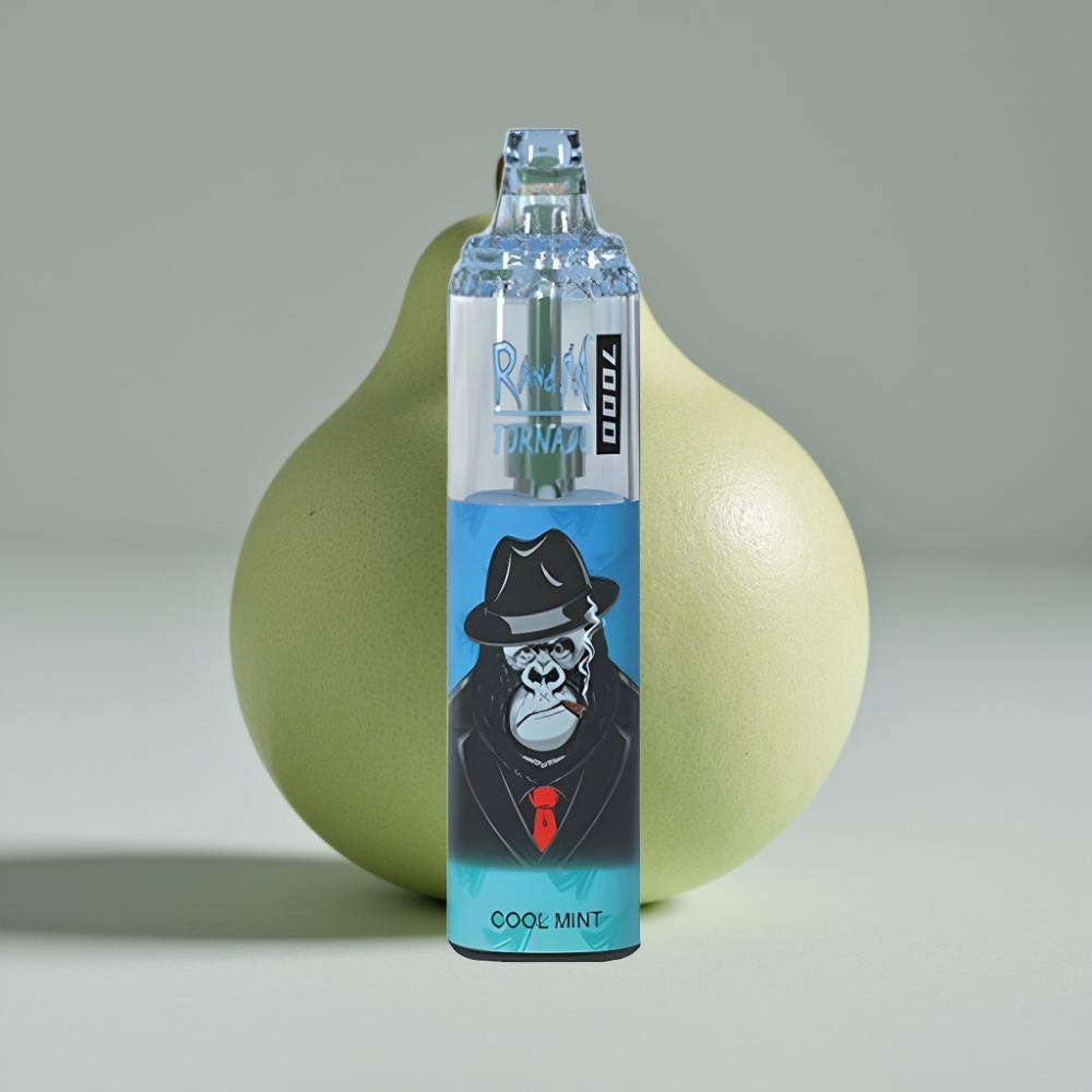 RandM Fumot Tornado 7000 Puffs سيجارة إلكترونية للاستخدام مرة واحدة Cool Mint - 14ML السائل الإلكتروني, 850MAH, Mesh Coil, Type-C, RGB
