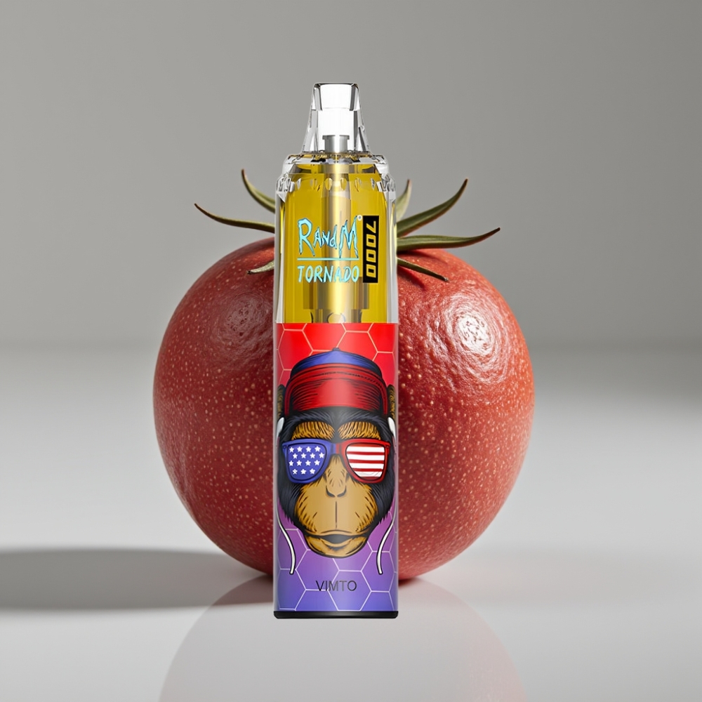 RandM Fumot Tornado 7000 Puffs سيجارة إلكترونية للاستخدام مرة واحدة Vimto Flavor – 14ML E-liquid, 850MAH, Mesh Coil, Type-C, RGB