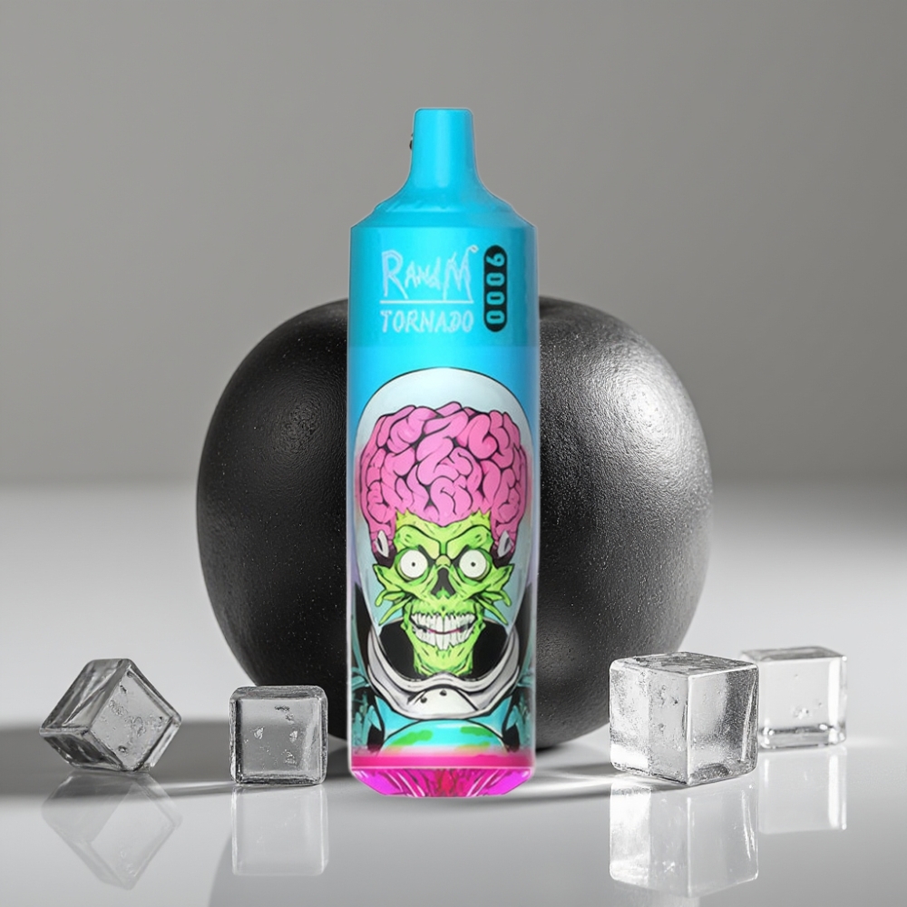 RandM Fumot Tornado 9000 Puffs شيشة إلكترونية 18 مل Black Dragon Ice شاشة RGB