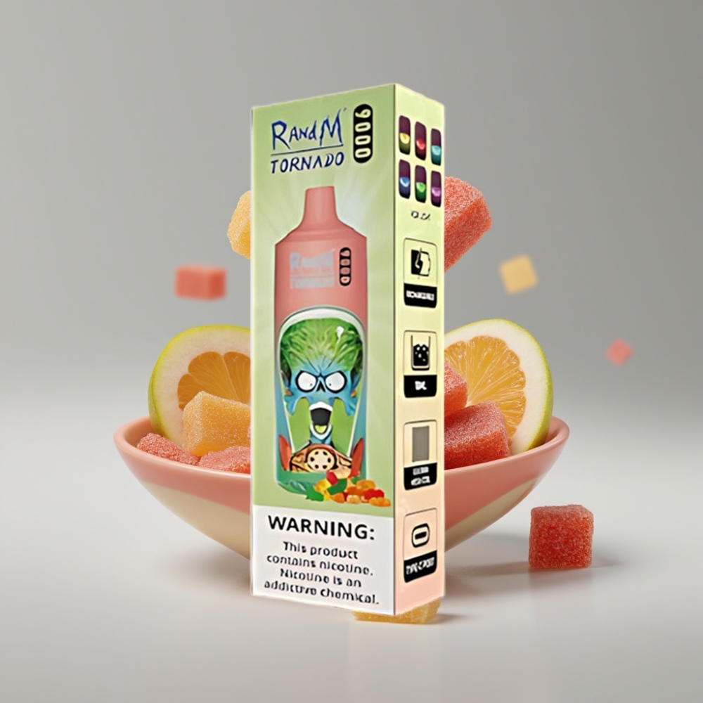 RandM Fumot Tornado 9000 Puffs شيشة إلكترونية بطعم دببة جيلية - شاشة RGB - 18 مل - 850 مللي أمبير