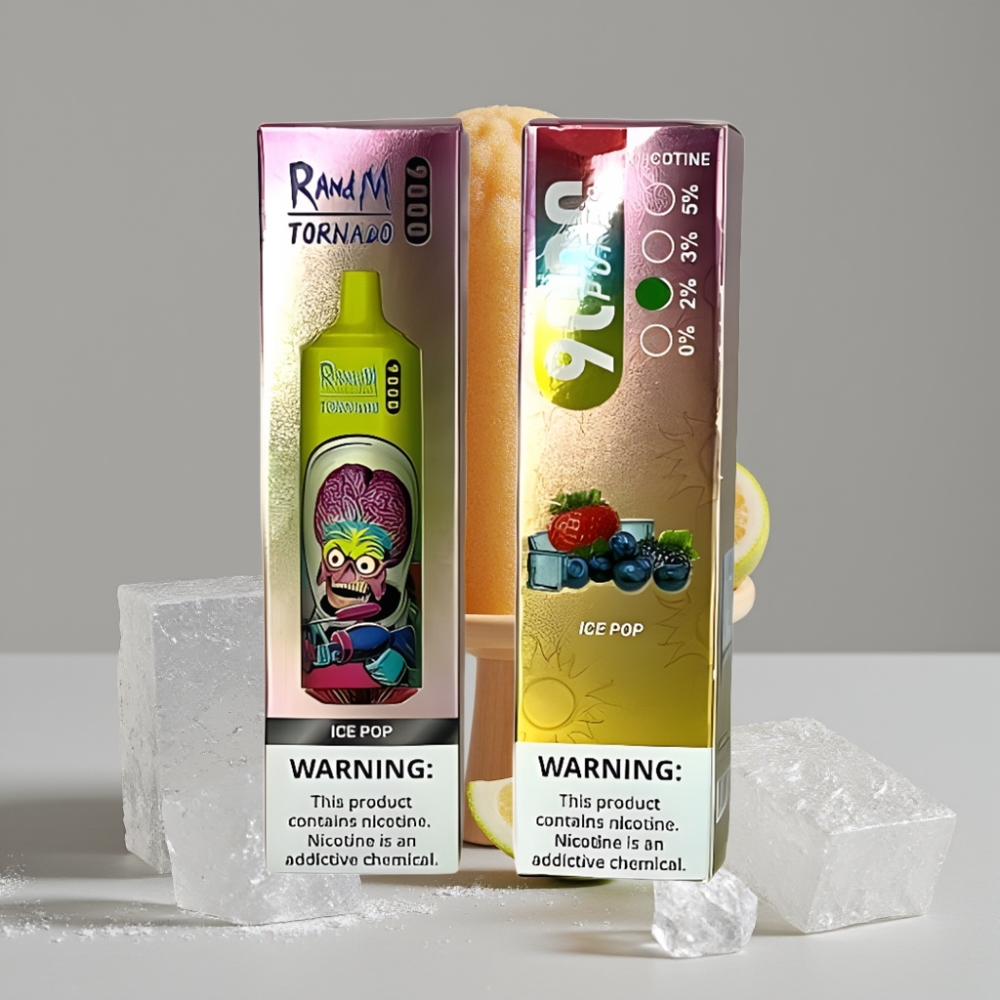 RandM Fumot Tornado 9000 نفخة شيشة إلكترونية بنكهة آيس بوب - شاشة RGB - 18 مل - 850 مللي أمبير