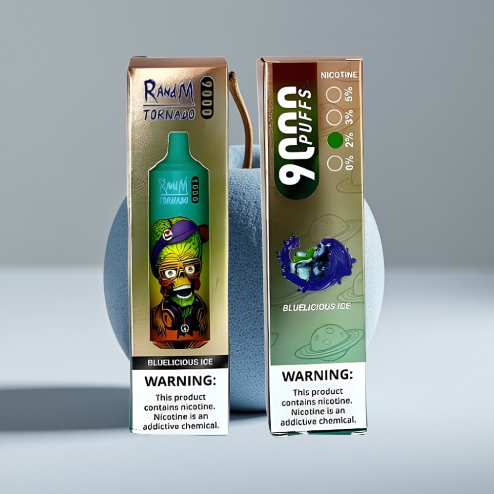 RandM Tornado 9000 Puffs 18mL 850mAh Mesh Coil جهاز تبخير بلو ليسيوس آيس