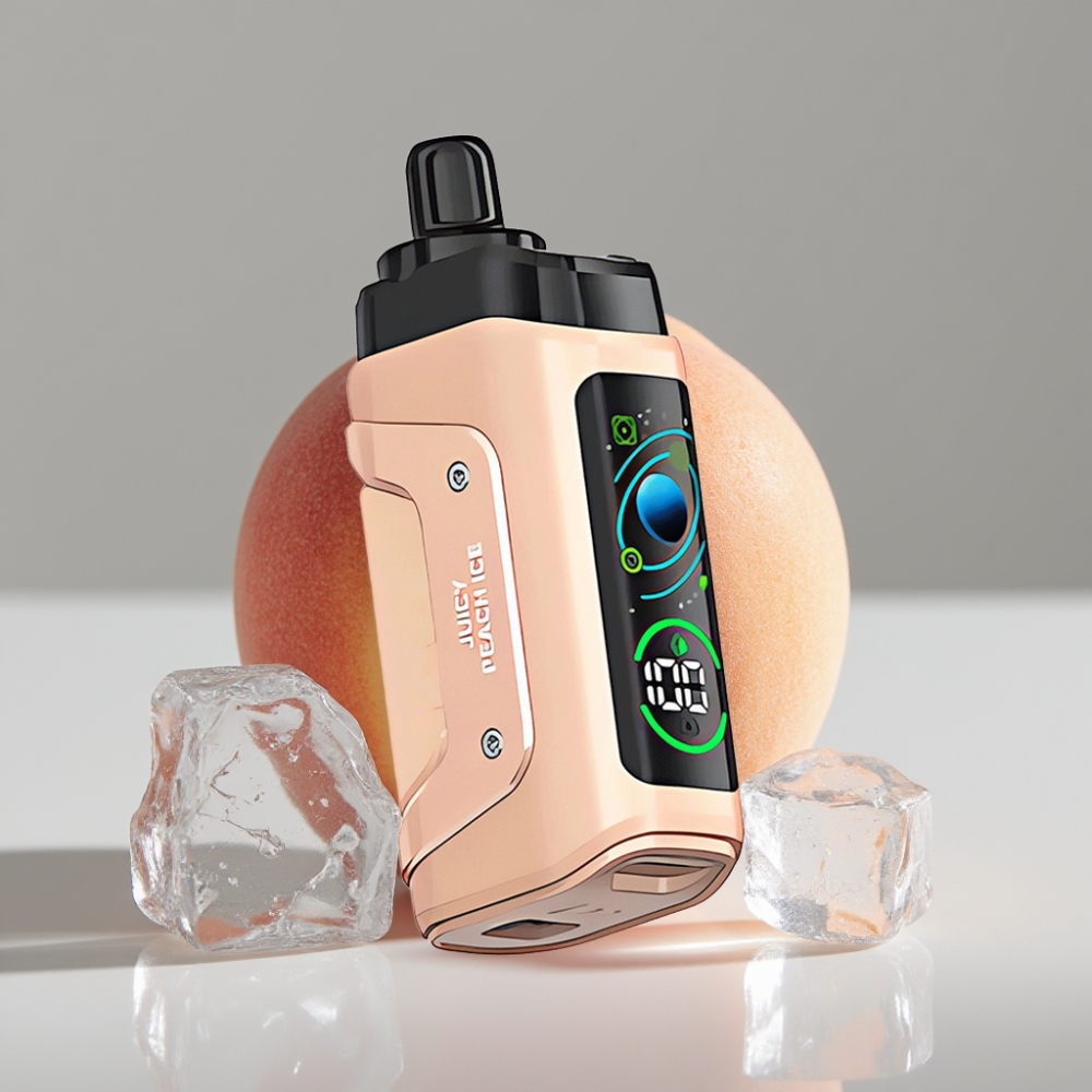 Razz Bar 45000 نفخة فيب قابل لإعادة الشحن بنكهة الخوخ المثلج مع ملف شبكي 1.0 أوم وبطارية 650 مللي أمبير