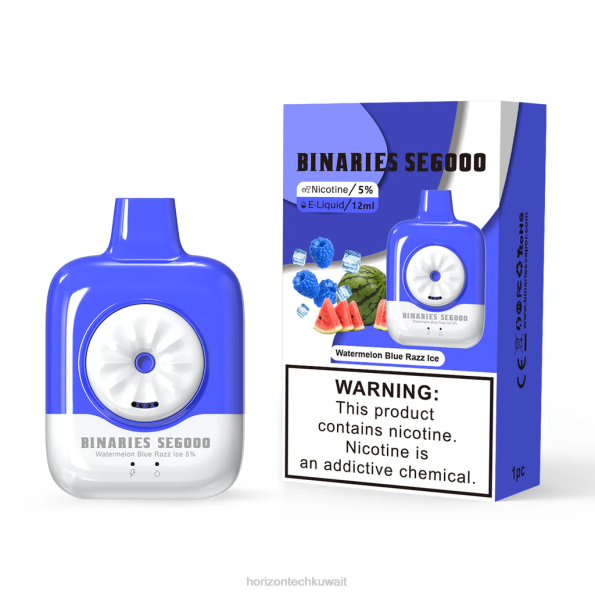 HorizonTech Binaries Cabin يمكن التخلص منها 12 مل - Horizontech Vape Kit 2R8L5 البطيخ الأزرق راز الجليد