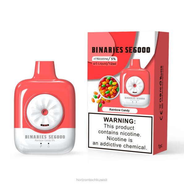HorizonTech Binaries Cabin يمكن التخلص منها 12 مل - Horizontech Vape Kuwait 2R8L133 حلوى قوس قزح