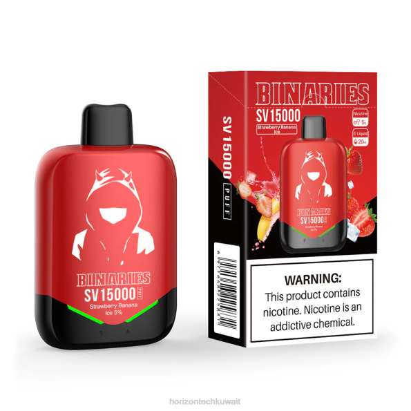 HorizonTech Binaries Cabin يمكن التخلص منها سانت - Horizontech Vape Kuwait 2R8L93 جليد الفراولة والموز