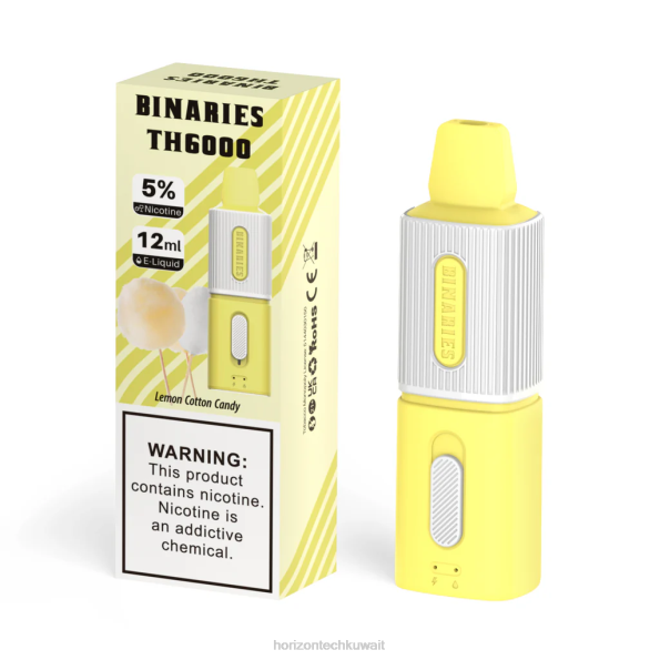 HorizonTech Binaries Cabin th6000 القابل للتصرف 12 مل - Horizon Tech Coils 2R8L100 حلوى القطن بالليمون